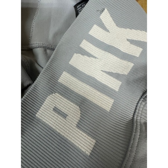 PINK Active Victoria's Secret Seamless Athletic Leggings Light Gray Logo M - Picture 3 of 6
